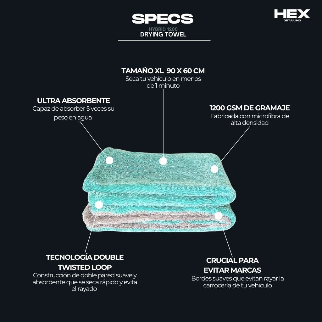 Bundle: Toalla Secado 1200 gsm + Toalla Secado 600 gsm