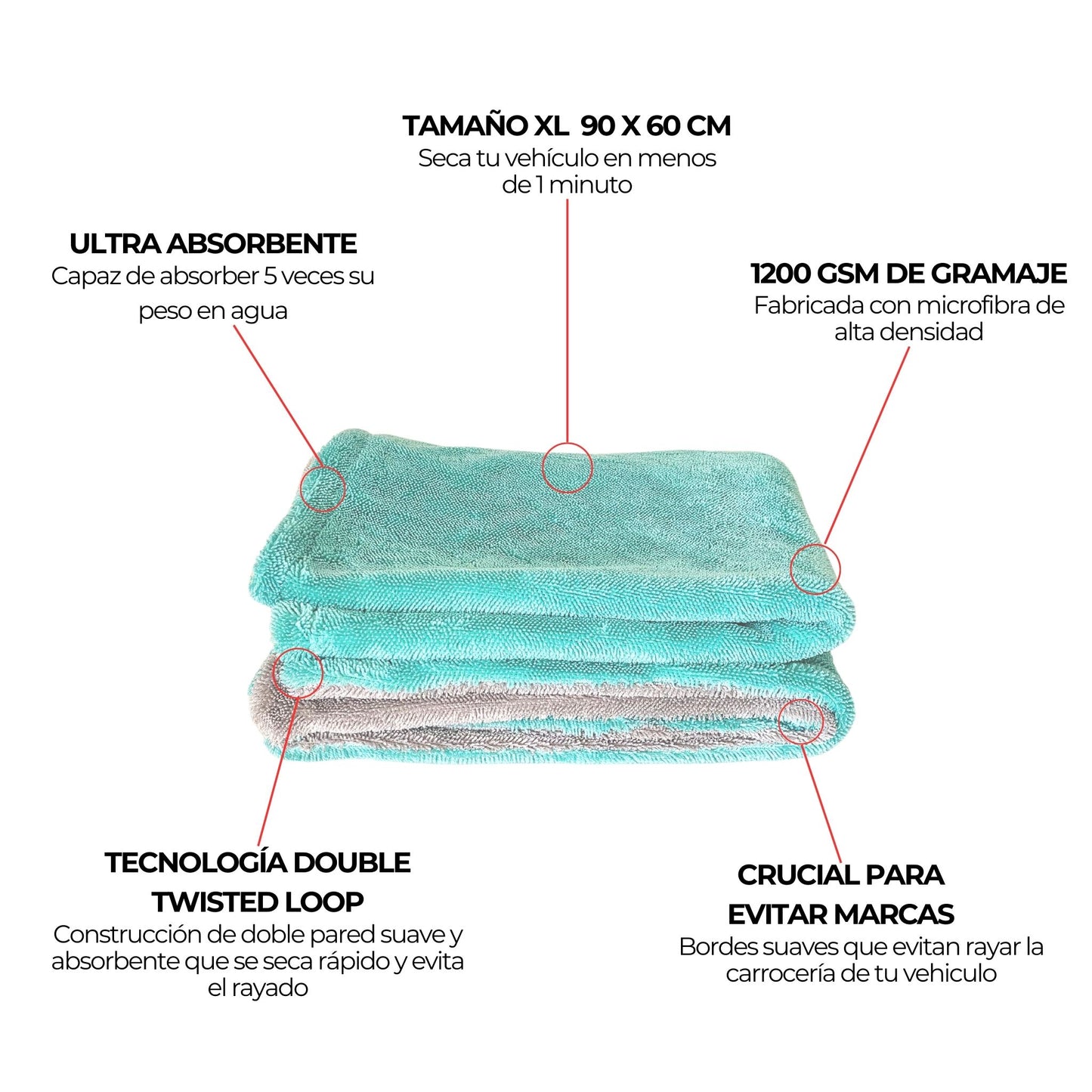 Bundle: Toalla Secado 1200 gsm + Toalla Secado 600 gsm